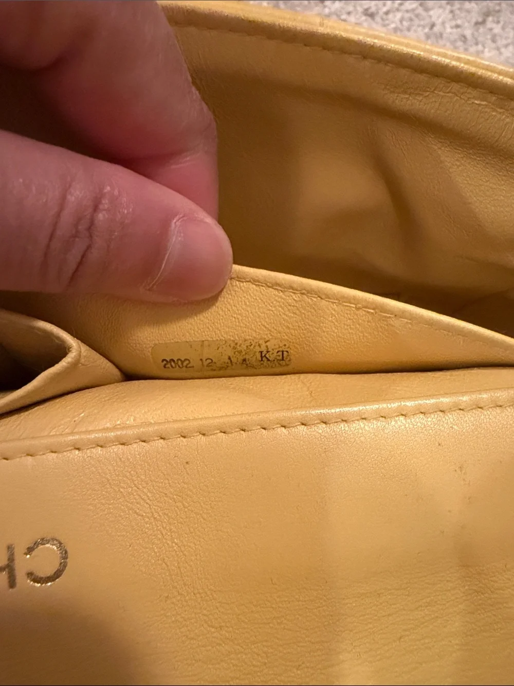 Vintage Chanel Chocolate bar East West - Yellow Quilted Leather Flap